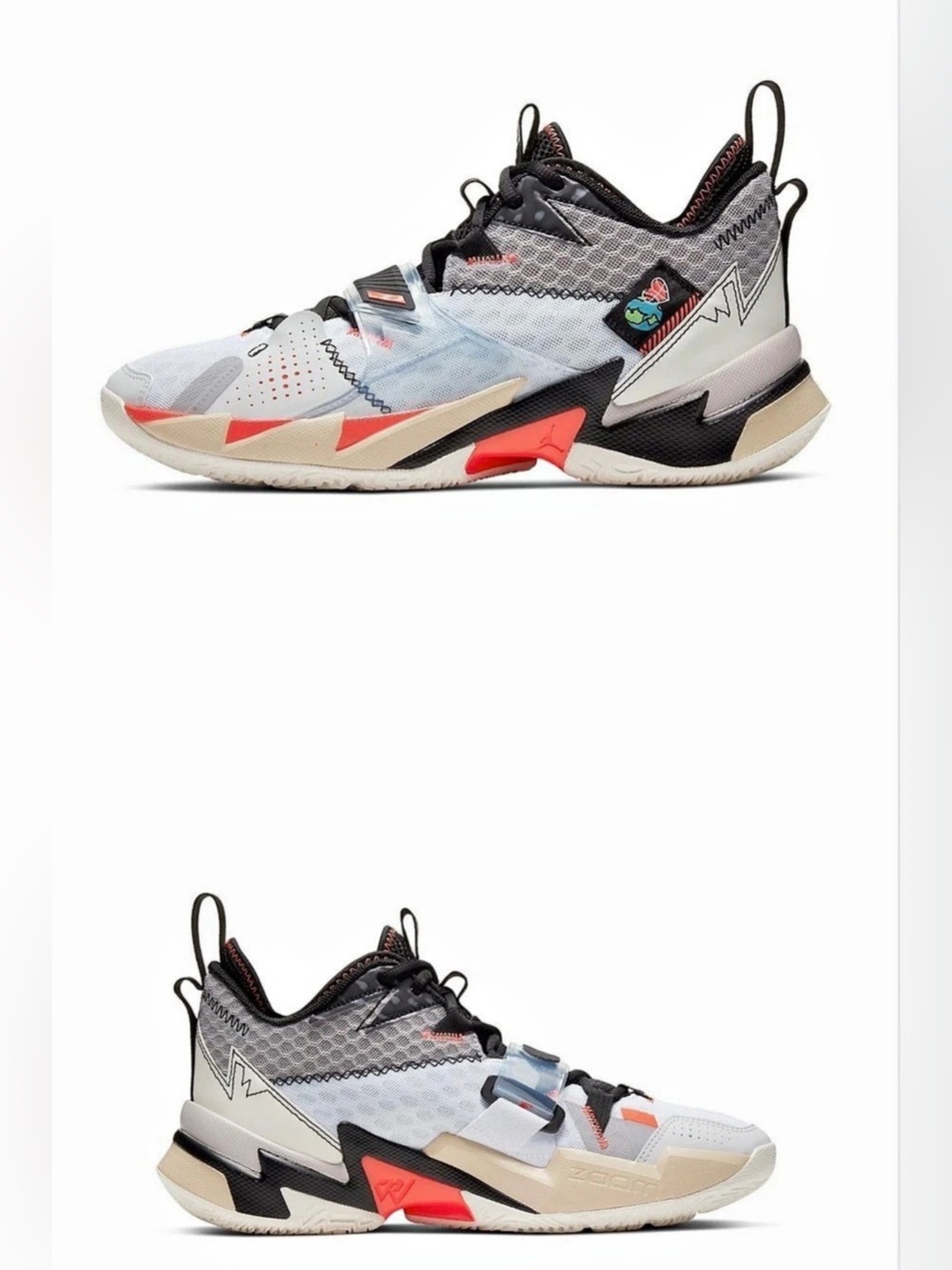 NEW Jordan Why Not Zer0.6 Basketball Sneakers in White & Black NWO BOX